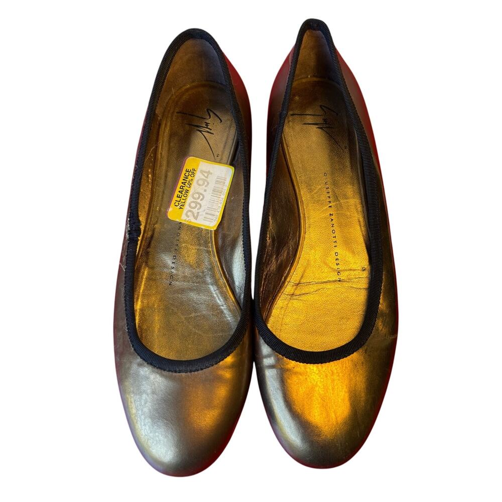 Giuseppe Zanotti Design Ballet Flats Bronze Leather US 6.5 | 36.5 EU Italy